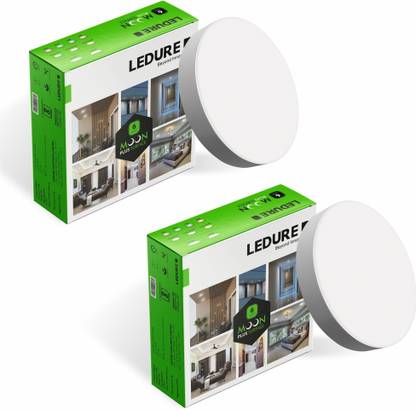 Ledure Moon plus Round 6W Surface Downlight | Mount Light Cool White Packof 2 Surface Ceiling Light Ceiling Lamp
