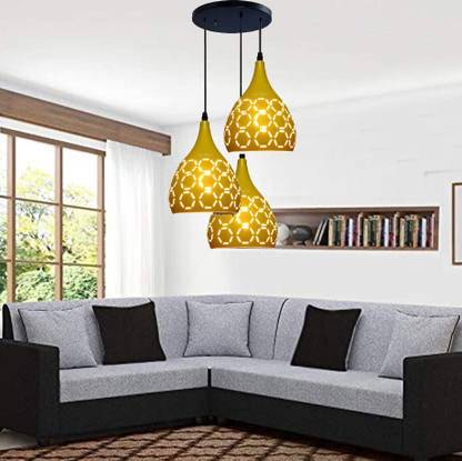 Brightlyt Aluminum Lemon shade Jhumar for Bedroom Chandelier Ceiling Lamp