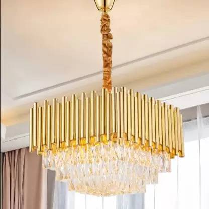 XOZTI square Crystal Polish metal 400mm Chandelier Hanging Ceiling Pendant Jhoomer Chandelier Ceiling Lamp