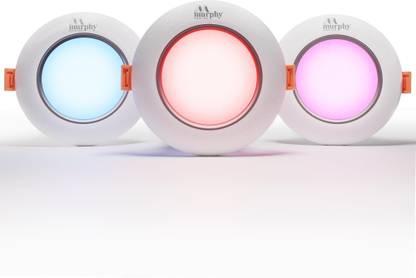 MURPHY LED 3W AURA COLOR CHANGING DOWN LIGHT(RED/BLUE/PINK, Pack of 10) Recessed Ceiling Light Ceiling Lamp