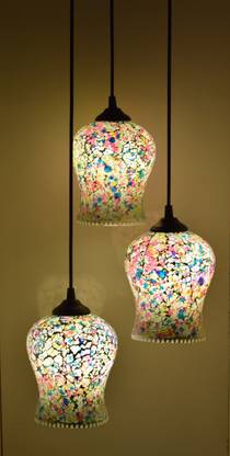 CRAFTVERRE Mosaic Triple Pendant/Hanging Light for Home Decor Items Pendant Lamp Ceiling Lamp