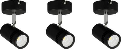 Newow 3W Glider SF Black Body LED Spot Light Track Light pack of 3 Track Lights Ceiling Lamp