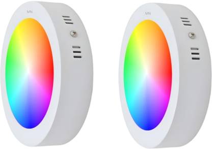 MNLight 9W 3-in-1 Multicolour Surface panel Led Light Recessed Ceiling Lamp
