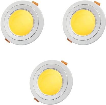 Dhija 9 Watt 3 Pcs Warm White ( Yellow ) Colour Conceal Light Downlight Ceiling Light Ceiling Lamp