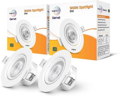 Wipro Wipro Garnet 9w Wave Spotlight, Warmwhite (Pack of 2) Ceiling Light Ceiling Lamp