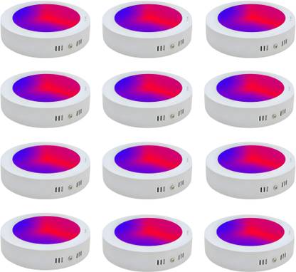 MVL 9W 3-in-1 Multicoloure Surface panel Led Light Red Blue Pink pack of 12 Recessed Ceiling Lamp