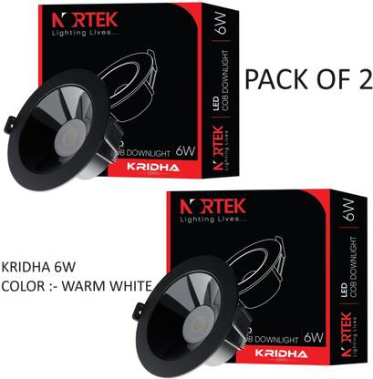 Nortek Kridha 6W Downlight Deep Junction & Concealed Box Light Warm White Pack of 2 Recessed Ceiling Light Ceiling Lamp