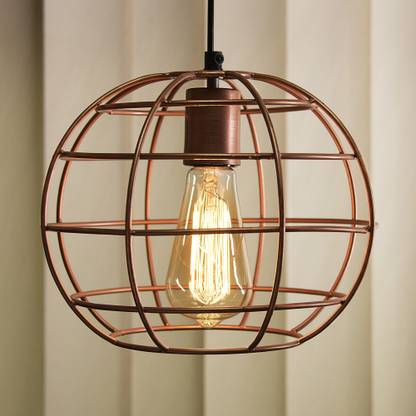 Homesake Copper Edison Filament Hanging Classic Sphere, Rose Gold, E27 Hanging Ceiling Light for LED/Filament Bulb, Decorative Urban Retro Lighting Pendant Lamp Ceiling Lamp