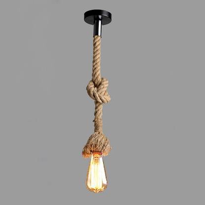 Ample Creative natural Jute Rope decorative ceiling hanging Light (WITHOUT BULB) Pendants Ceiling Lamp