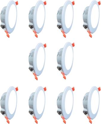 MVL Maxa 10-Watts Round Led Panel Conceal Down Light White Pack of 10 Ceiling Light Ceiling Lamp
