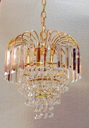 Shri Mahal Antiques LED Crystal Hanging Light Chandelier Ceiling Lamp