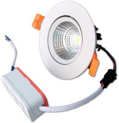 RADIANT LED COB Down Light (3 in 1 ,7W) (9 cm x 9 cm x 4.6 cm) Cutout 2.5'' Recessed Ceiling Lamp