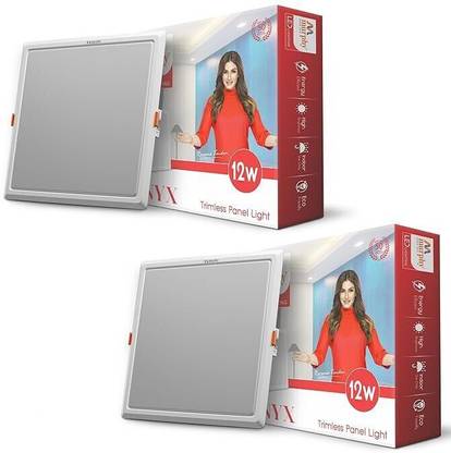 MURPHY LED 12W TRIMLESS Square (Cool White, Pack of 2) Recessed Ceiling Light Ceiling Lamp