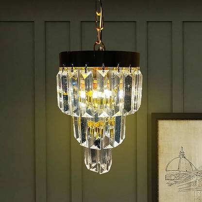 Shri Mahal Antiques Round 160mm Crystal Chandelier for Home Decor Chandelier Ceiling Lamp