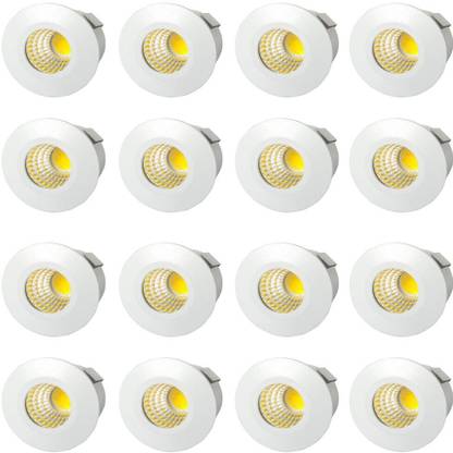 GALAXY LED 3 Watt COB Spot Ceiling/wooden Light, Color of LED Warm White pack of 16 Recessed Ceiling Lamp