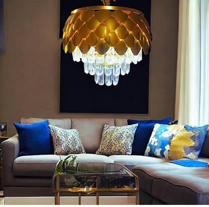 Dreamy Designs Dreamy Designs Pineapple Shape (500 MM ) K9 Diamond Cut 4-Tier Glass Crystal Chandelier Ceiling Lamp
