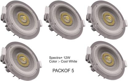 Nortek Spectra+ 6W Led Stylish Downlight Fixture With Clear Glass Warm White Pack of 4 Recessed Ceiling Light Ceiling Lamp