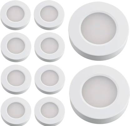 Hybrix LED Cabinet Light, Cupboard Light, Striker Light (3 Watt) Natural Warm White Color, Magnetic Elegant Cover, Surface mounted (PACK OF 10) Recessed Ceiling Light Ceiling Lamp