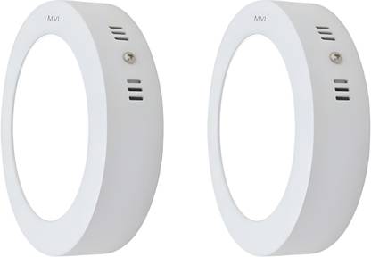 MVL MVL 6W CBL Round Surface Down Light (Pack of 2, White) Ceiling Light Ceiling Lamp