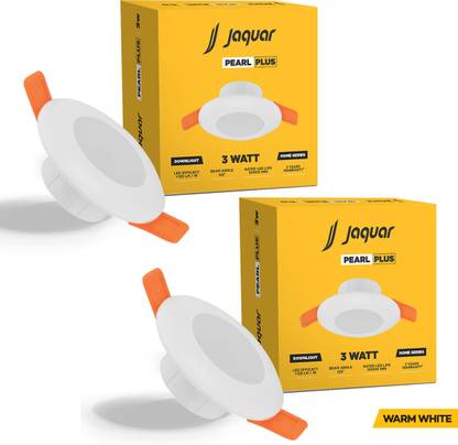 Jaquar 3W Pearl Plus Round Downlight - Warm (Pack of 2) Ceiling Light Ceiling Lamp