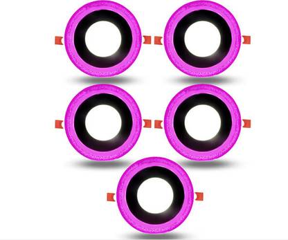 Lites 7019+3+3-PINK-ROUND-PDC (PACK OF 5) Ceiling Light Ceiling Lamp