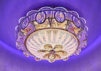 ORAB Crystal Ceiling Round Light and Modern LED Chandelier light 16 inch Chandelier Ceiling Lamp