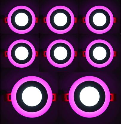Hybrix LED Ceiling Panel Light 6 Watt (3+3) Concealed Light, Dual 3D Color Pink & White Recessed Ceiling Light Ceiling Lamp
