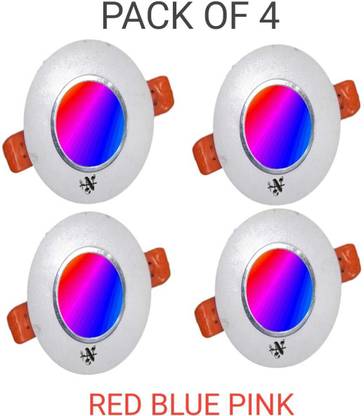NEW INDIA LIGHTING Deep Light Color Changing for Junction Box 5 Watt pack of 4 Recessed Ceiling Lamp