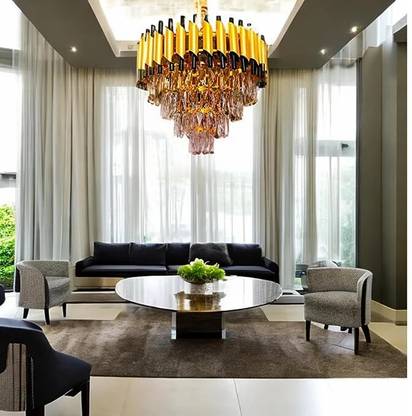 Dreamy Designs Round 4-Tier K9 Glass Crystal Raindrop 500mm Modern Ceiling Hanging LED Lights. Chandelier Ceiling Lamp
