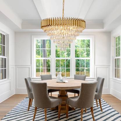 Virya Modern Luxury Crystal Pendant Light Chandelier Round 600mm Flush Mount Ceiling Chandelier Ceiling Lamp