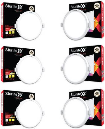 Sturlite Dex 15W (3 in1) Round LED Downlight - (Pack of 6) Recessed Ceiling Lamp