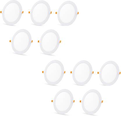 D'Mak 8 Watt LED Warm White (Yellow) Conceal Light Pack of 10 Recessed Ceiling Lamp