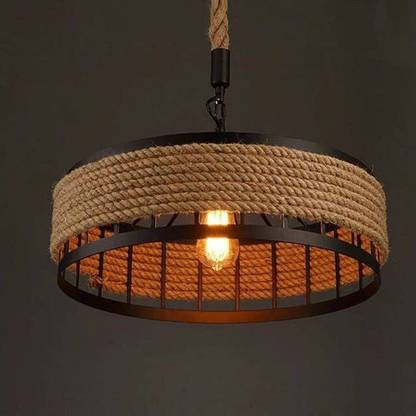 Virya Hanging Vintage Rope Pendant Light Rustic Hemp Rope Light(Without Bulb) Pendants Ceiling Lamp