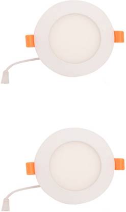 GALAXY 6 watt LED Round Slim Panel White Light False Ceiling POP DownLight Indoor Light pack of 2 Recessed Ceiling Lamp