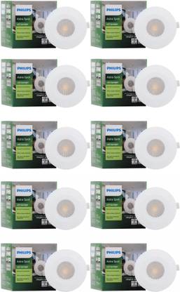 PHILIPS Astra Spot 2-Watt LED Spotlight for Display Cutout:35mm Warm White, Pack of 10 Ceiling Light Ceiling Lamp
