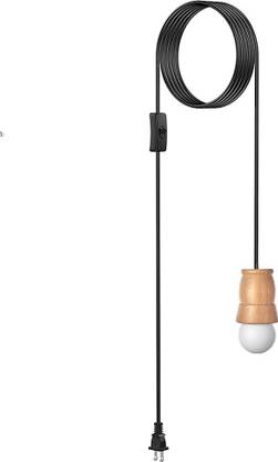 Aeiza The Curve, Wooden Bulb Holder Lampshade Pendant Plug With 8 Ft. Long Cord Pendants Ceiling Lamp