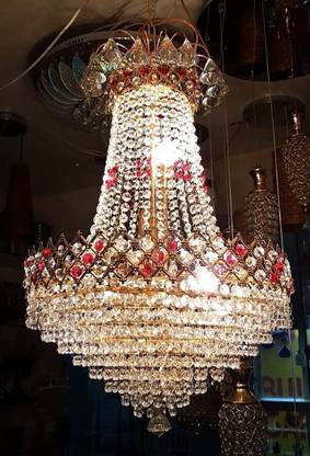 Prmoagen LED Crystal Jhumar WITH LED Light for Living Room Hall Room Bed etc Chandelier Ceiling Lamp