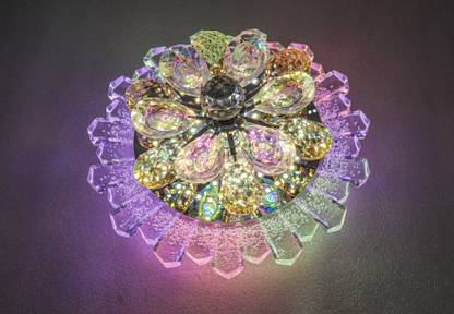 Swanart Rotating Crystal Flower Chandelier Ceiling Lamp