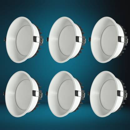 ASTER LITE 18W Aluminium Round Deep Down LED Panel Light (Cool White, Pack of 6) Recessed Ceiling Light Ceiling Lamp