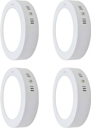 MNLight Moon Light LED 9 Watts Round Surface Down Light, Pack of 4, Cool White Recessed Ceiling Lamp