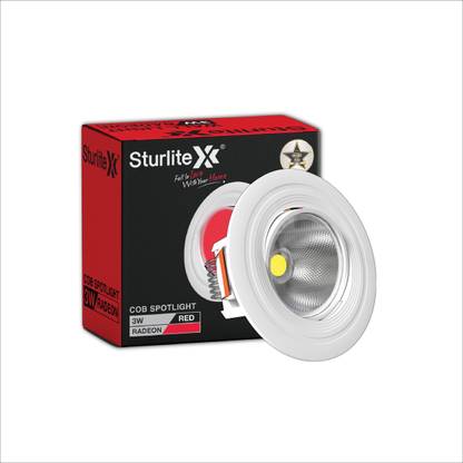 Sturlite Radeon 3W LED Spotlight| Red Light Color - (Pack of 1) Recessed Ceiling Lamp