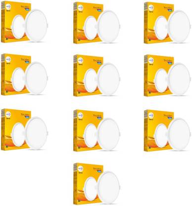 Wipro Garnet 10W Round LED Wave Infinity Panel Cool White Light (6500K) Pack of 10 Ceiling Light Ceiling Lamp