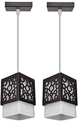 Areezo Square Wooden Ceiling Hanging Pendant Light Bulb Not Included Pendant Lamp Ceiling Lamp