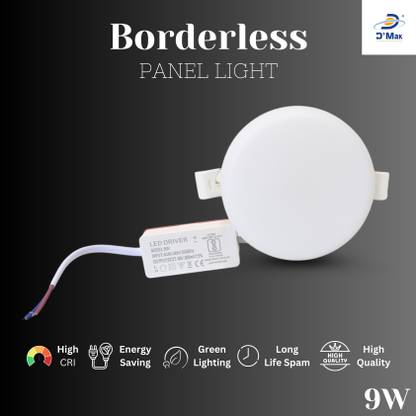 D'Mak D'Mak 9w Borderless Led Panel Light for POP/False Ceiling in Round Ceiling Light Ceiling Lamp