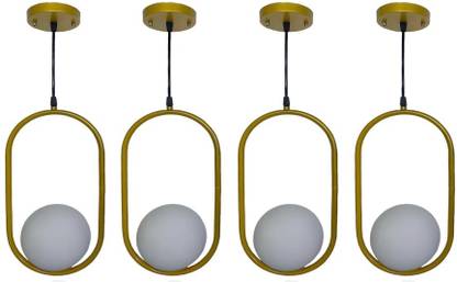 Areezo AREEZO HL CAPULE STYLE GOLD COLOUR WITHOUT BULB (PACK OF 4) Pendants Ceiling Lamp