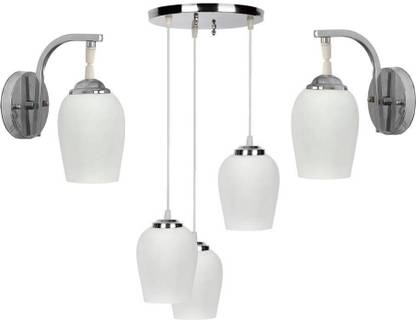 VAGalleryKing Matching Glass Decorative Home Ceiling Light Combo Pack (Wall Light With Ceiling Lamp) Pendants Ceiling Lamp