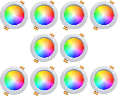 FLIPS 10W 3 in 1 Colour Changing Led Ceiling Down Light Red Blue Pink Pack of 10 Ceiling Light Ceiling Lamp