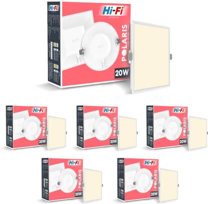 ELLEYS _Ultra-Thin Rim 20W Square LED Panel Light for Ceiling ( 6 Pcs ) Ceiling Light Ceiling Lamp