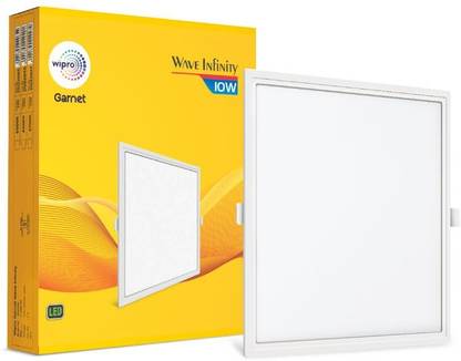 Wipro Garnet 10W Square LED Panel NeutralWhite Light (6500K) Pack of 1 Ceiling Light Ceiling Lamp