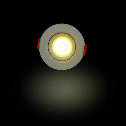 D'Mak LED Ceiling COB Spot Light - 3 Watt - Square - WARM WHITE Color Led Light, Pack of-1 Flush Mount Ceiling Lamp Recessed Ceiling Light Ceiling Lamp